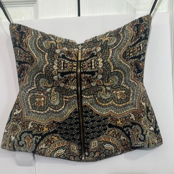 Bronx and Banco Paisley Print Strapless Top - Picture 3 of 4